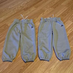 Grey adidas xs youth baseball pants